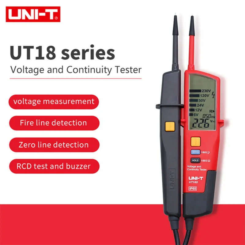 

UNI-T UT18A/B/C/D Metal Detector Voltage Conduction Test and Continuity Tester RCD Test Polarity Detector