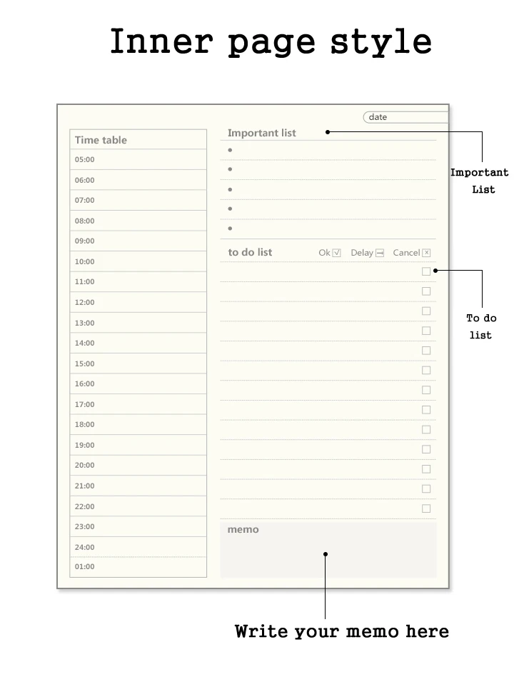 japanese simple vintage 190x130mm 48 sheets spiral notebook daily weekly planner book time management planner school supplies in notebooks from office