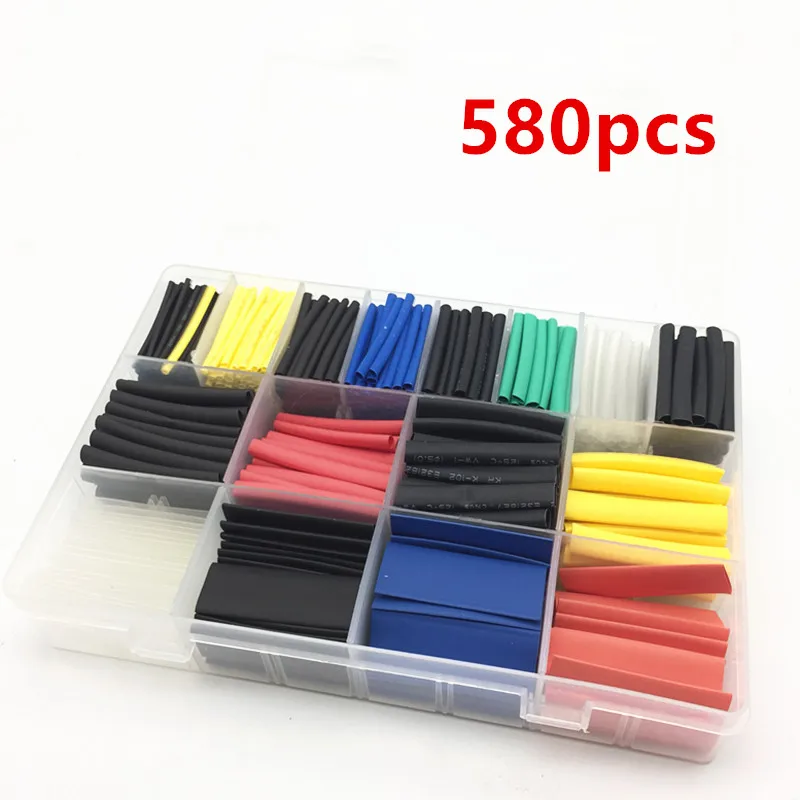 

580pcs /530pcs/385pcs/ Polyolefin Assorted Heat Shrink Tubing Insulation Shrinkable Tube Wrap Wire Cable