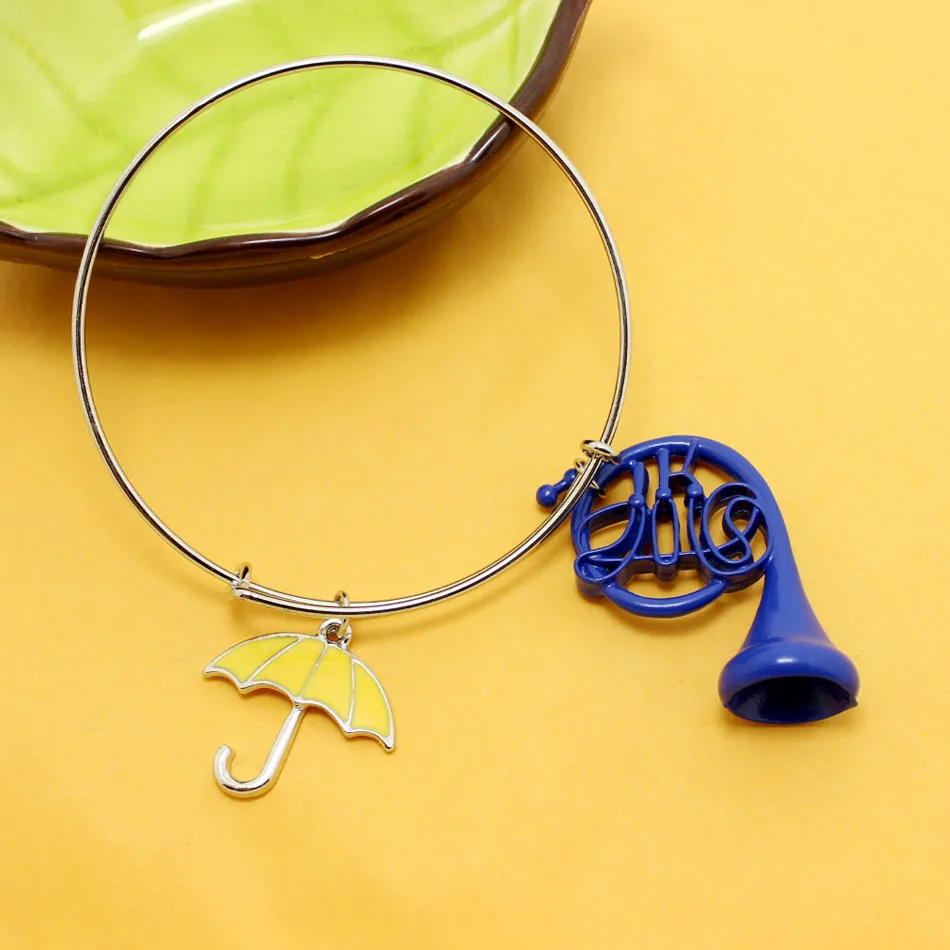 

TV Series How I Met Your Mother HIMYM Yellow Umbrella Necklace Pendant Blue French Bracelet for Fans Legen-dary