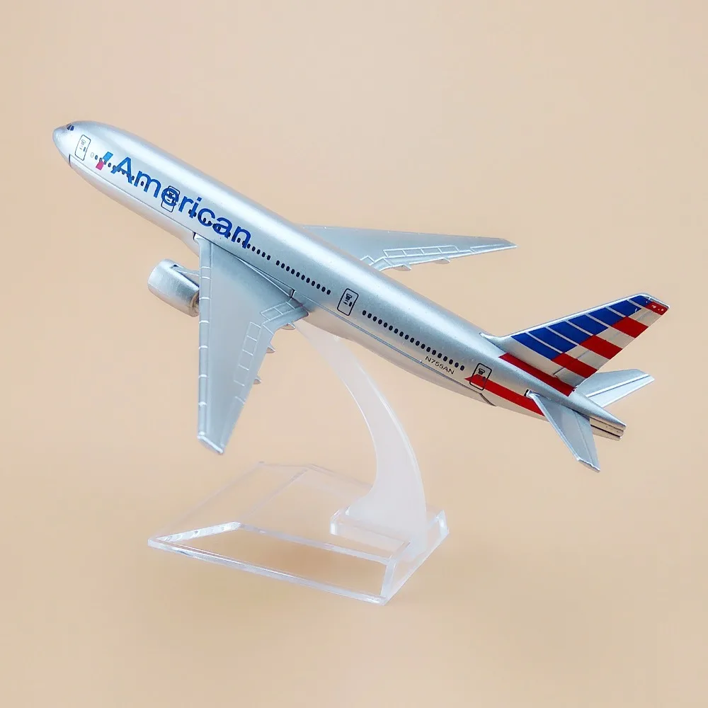 Сплав металла Air American B777 AA Airlines модель самолета Американский Boeing 777 модель самолета литой под давлением самолет детские подарки 16 см