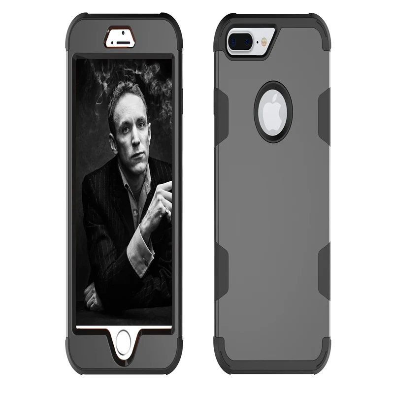 50 шт. для iPhone X Case двойной цвет ТПУ+ пластик Гибридный чехол для iPhone 8 7 6 6 S плюс 360 градусов полное покрытие анти-стук