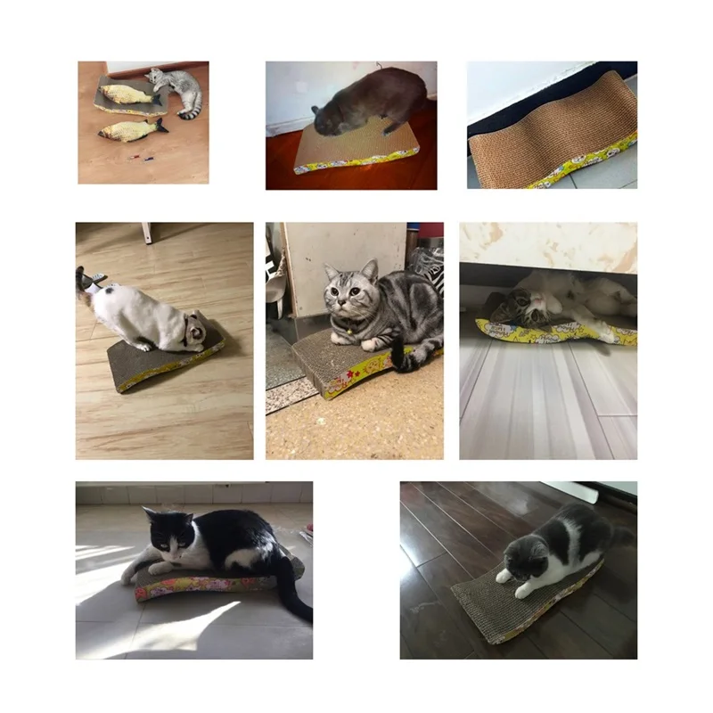 Cat Scratch Board Straight/S/W Shape Big-size Double-sided Durable Pet Scratcher Pad Bed Mat With Catnip Toy Claw Care Cat Toy Cat Scratch Board Straight/S/W Shape Big-size Double-sided Durable Pet Scratcher Pad Bed Mat With Catnip Toy Claw Care Cat Toy