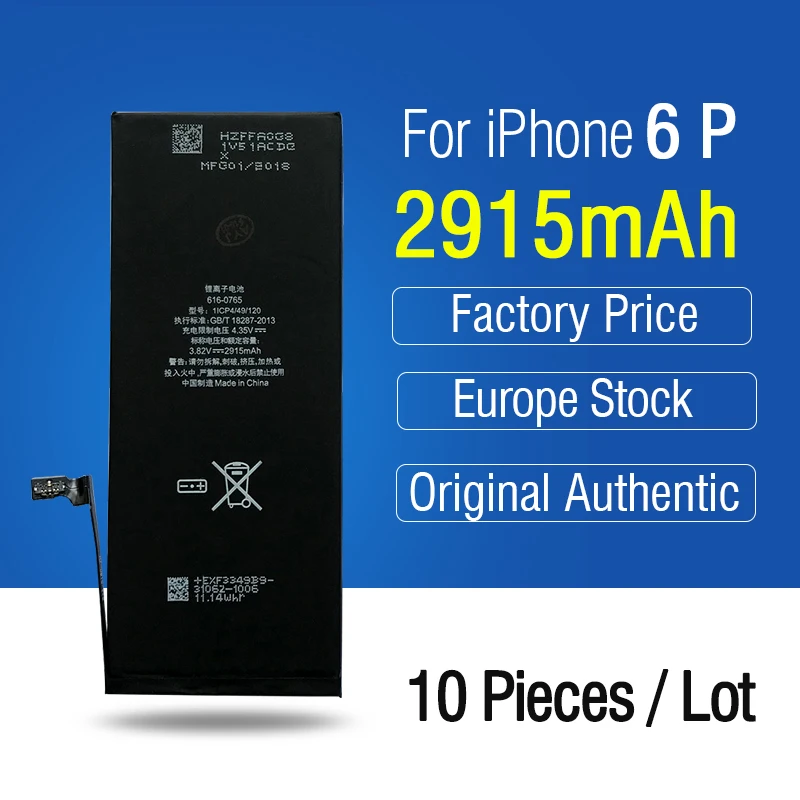 AYJ 10pcs/lot 5A Quality for iPhone 6 Plus Battery Replacement 100 New