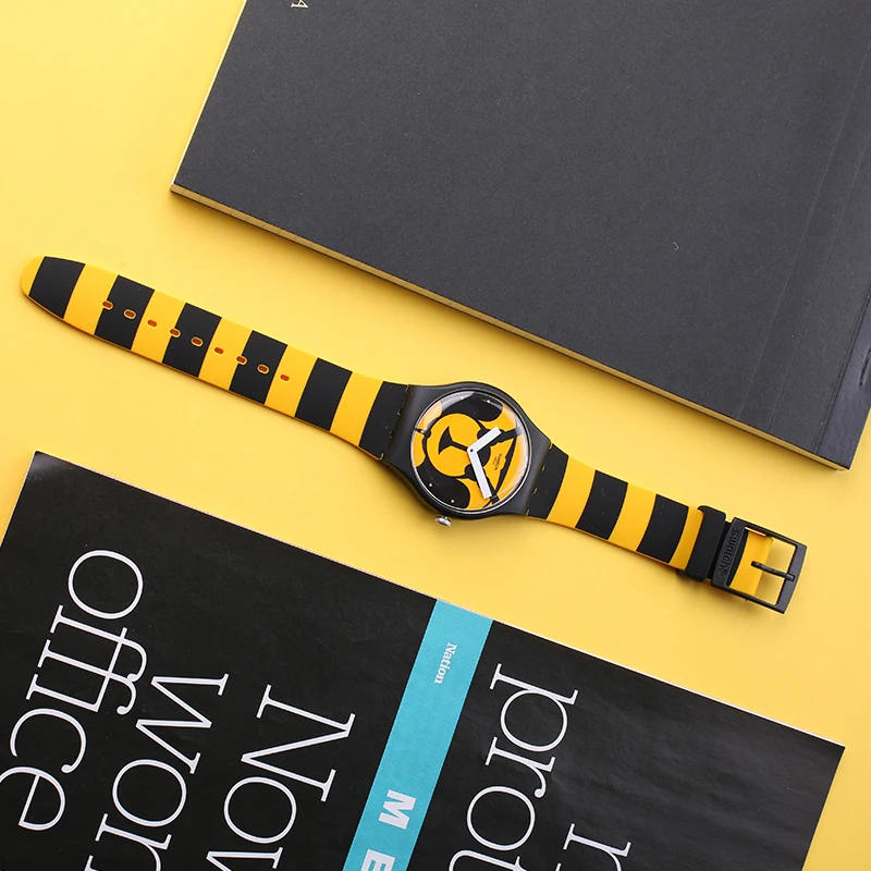 

Swatch Watch Original Colorful Series Tide Cool Printed Quartz Watch SUOB149