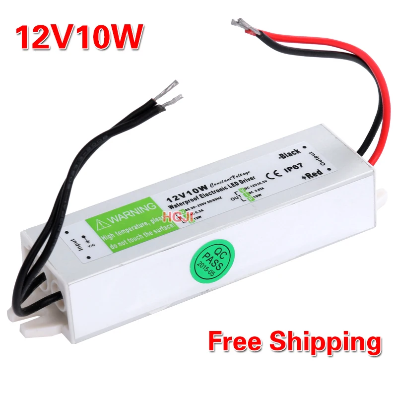 

AC90V- 220V to dc 12V Led driver waterproof IP67 Power Supply lighting Transformer 12v10W for led strip Lights Free Shipping