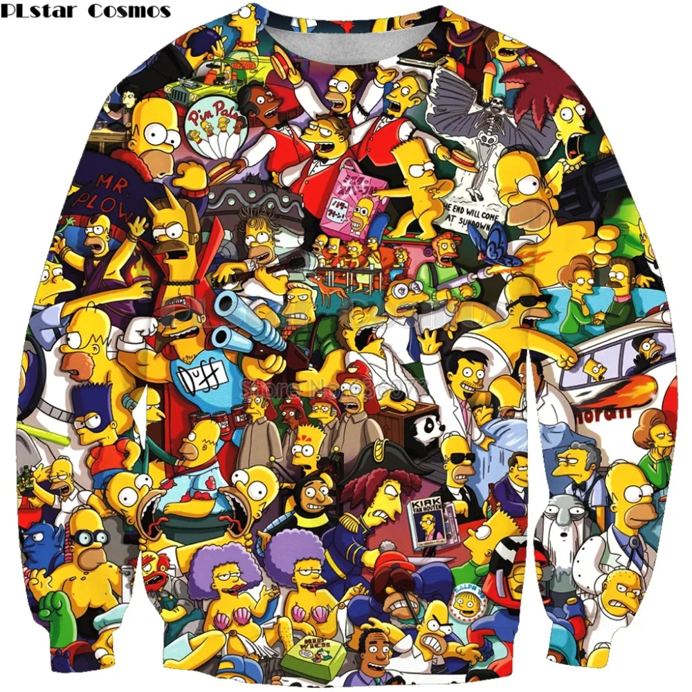 PLstar Cosmos Drop shipping 2019 New Fashion Men Sweatshirt Cartoon Character collage Print 3d Unisex Casual O-Neck pullover PLstar Cosmos Drop shipping 2019 New Fashion Men Sweatshirt Cartoon Character collage Print 3d Unisex Casual O-Neck pullover