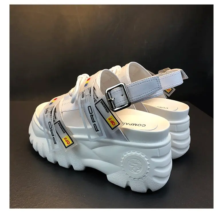2019 Summer Chunky Sandals Women 8cm Wedge High Heels Shoes Female Buckle Platform Leather Casual Summer Slippers Woman Sandal 2019 Summer Chunky Sandals Women 8cm Wedge High Heels Shoes Female Buckle Platform Leather Casual Summer Slippers Woman Sandal