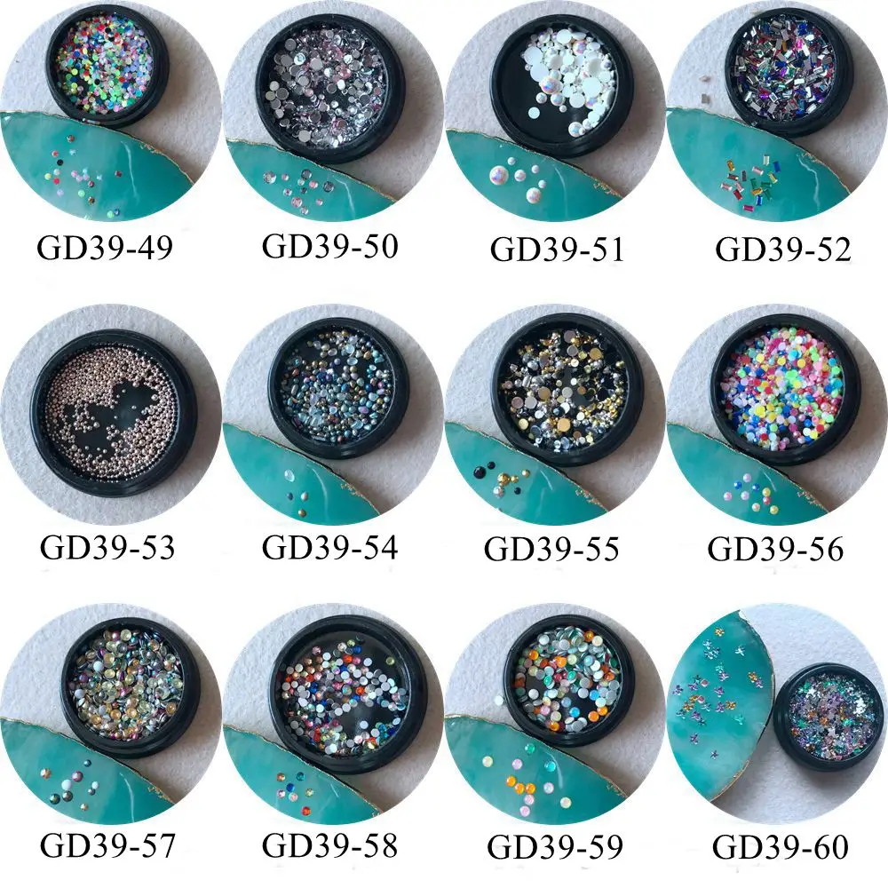 1Jar Nail Art Mix Deco in Jars Стразы Metal Beads Pearl In BJ39 49 60|Стразы и украшения| |