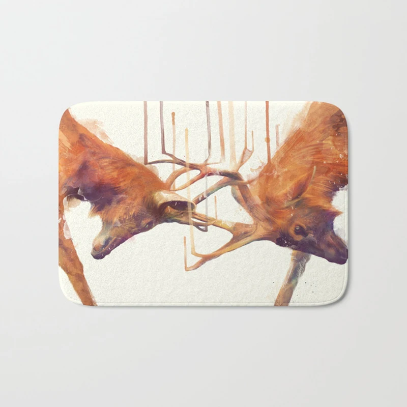 40*60cm decoration stair mats cool fighting deer pattern carpets waclome home door rugs for entrance door home decor craft 40*60cm decoration stair mats cool fighting deer pattern carpets waclome home door rugs for entrance door home decor craft