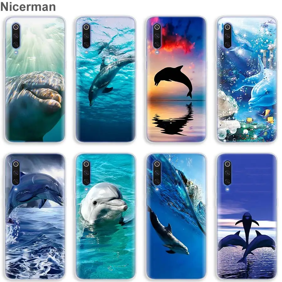 

sea animal cute dolphin Silicone soft Cases Cover for Xiaomi Redmi 5 5A 6 6A Note 5 6 7 Pro Redmi S2 GO Mi 8 9 case coque