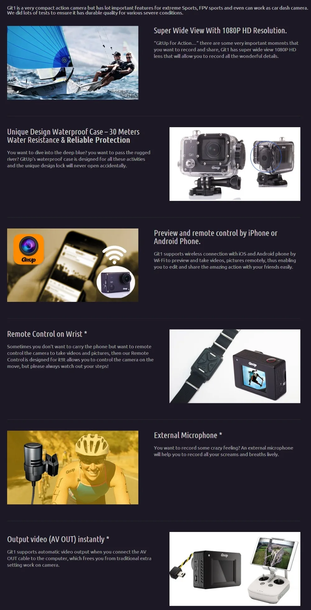 GitUp Git1 Pro Packing - GitUp Action Camera