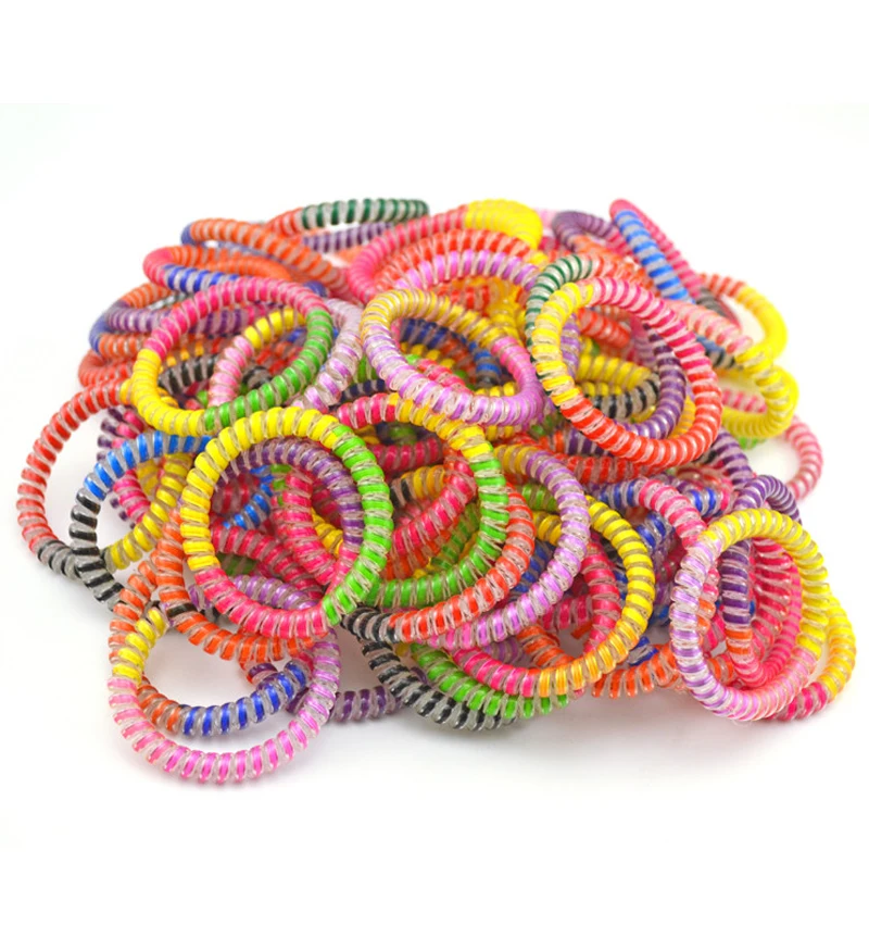 

5cm Lots 100pcs Rainbow Tie Hairband Hair Rubber Rope Bands Telephone Wire Line Gum Hair Ring Beauty Headband For Women Girl