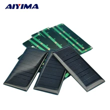AIYIMA 10Pcs Solar Panel Battery Power Polycrystalline Photovoltaic solar cell DIY cell 5.5V 50mA 80x35MM Solar Panel kit