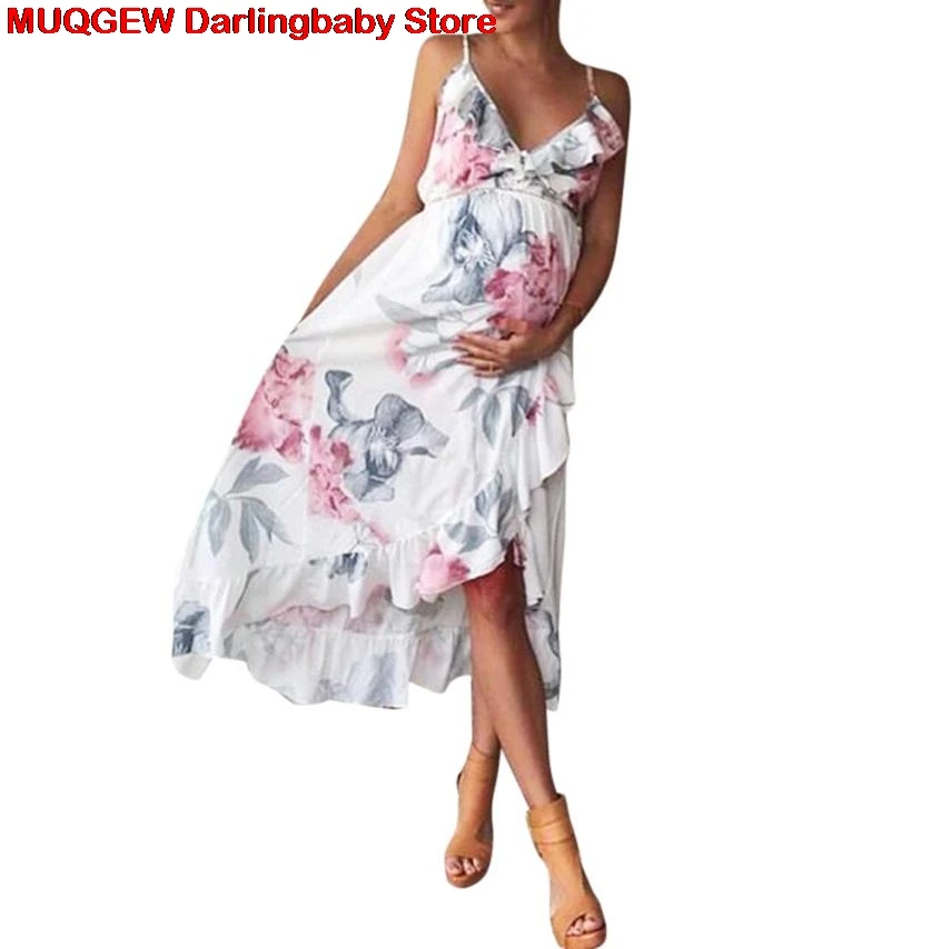 Платья для беременных Одежда для беременных Беременность беременных платье Повседневное цветочный Falbala беременных платье Удобный сарафан платье для беременных платье летнее длинное платье женская одежда лето