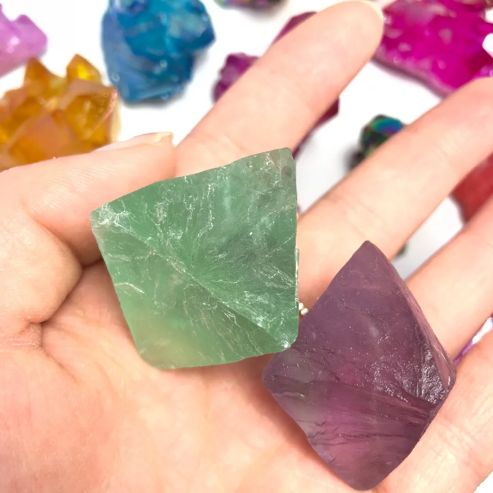 2pcs Beautiful Natural Fluorite Crystal Octahedron Stone Raw Gemstone Specimen Minerals Healing Stone Home Decoration 2pcs Beautiful Natural Fluorite Crystal Octahedron Stone Raw Gemstone Specimen Minerals Healing Stone Home Decoration