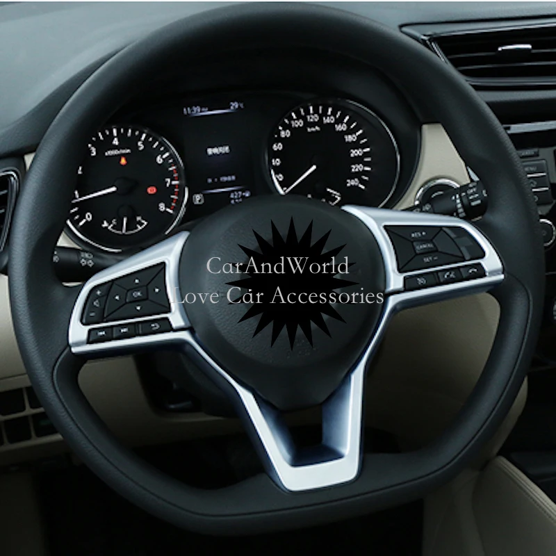 

ABS Chrome Interior Steering Wheel Adjust Switch Button Sequin Cover Trims For Nissan Qashqai J11 2017 2018 2019 Car Accessories