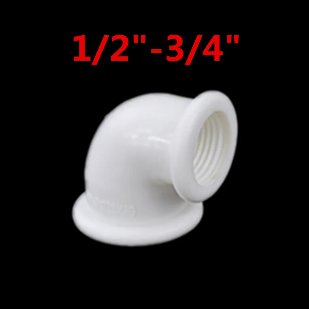 Женская x Внутренняя резьба 1/" 3/4" " 90 градусов пластиковые локоть трубы фитинг соединитель муфта для воды топлива PPR - Цвет: Серебристый