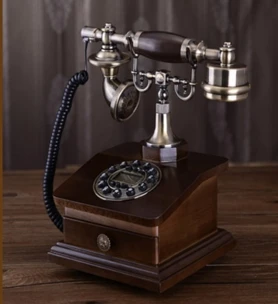 Модный античный винтажный домашний стационарный телефон из цельного дерева YL-515