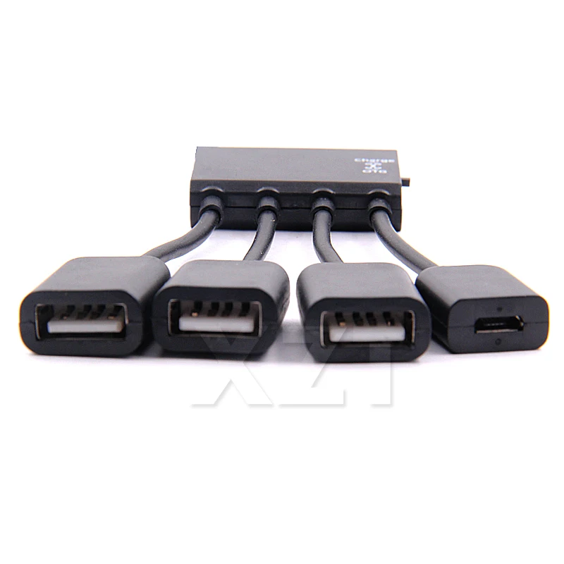 

AT For Smartphone Computer Laptop Tablet PC Power Charging USB Hub Cable 4 Port Universal Micro USB OTG Connector Spliter