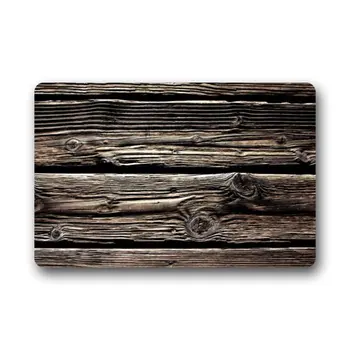 

Door Mat Retro Stripes Wood Pattern Print Stain Resistant Color Doormat Rug Indoor/Outdoor/Front Door/Bathroom Mats Floor Mat