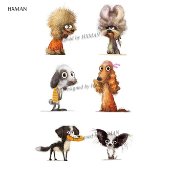 

HXMAN Dog Animals Women Temporary Tattoo Sticker Tattoos for Waterproof Men Body Art Kids Hand Fake Tatoo 9.8X6cm A-189