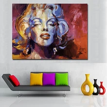 Pintura abstracta colorida Marilyn Monroe Vintage lienzo de retrato pintura pared arte imagen para póster para el salón Cudros Decor