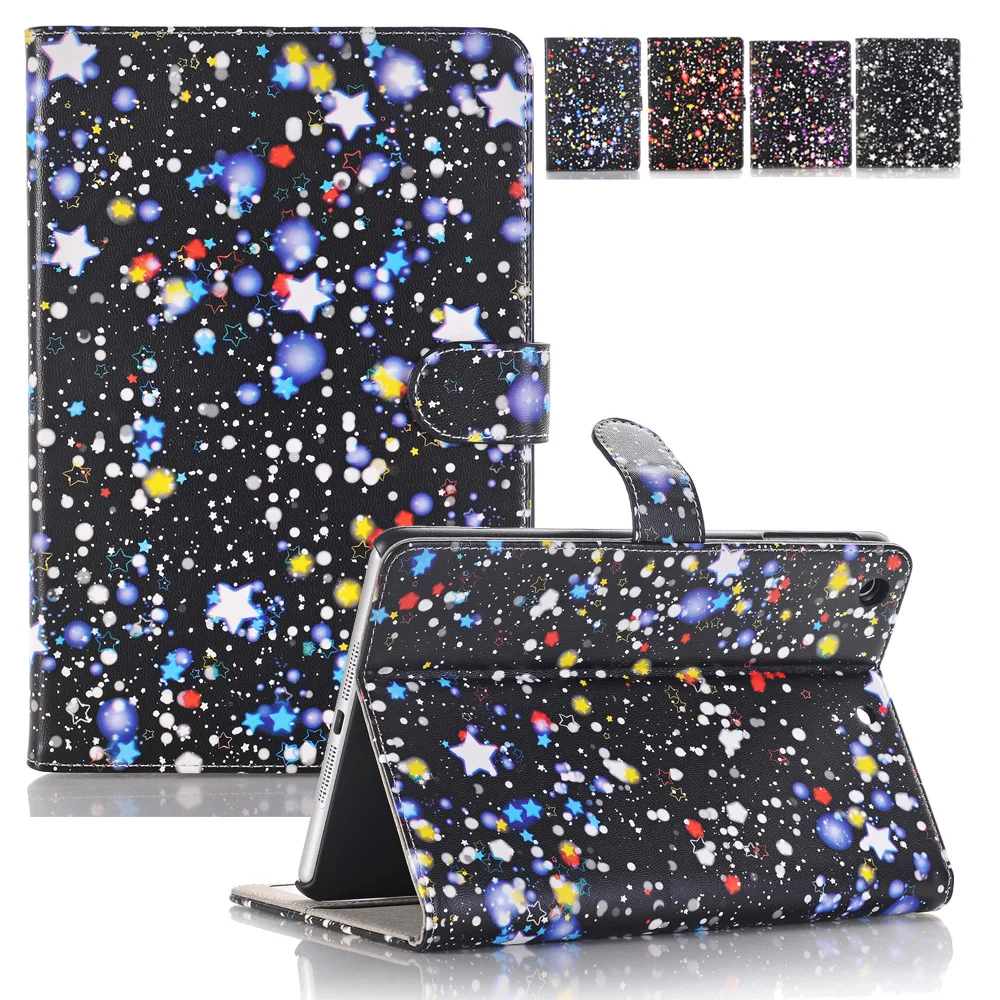 

2017 Starry Sky Style PU Leather Case Cover for iPad Mini 3 Auto Sleep / Wake Up Function Smart Cover for iPad Mini 3 2 1 Coque