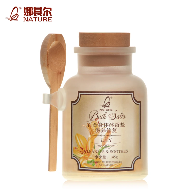 

145g NATURE Lily Body Bath Salt Remove Chicken Skin Exfoliating Body Care Back Acne Treatment with Bath Salt Spoon Free Shipping