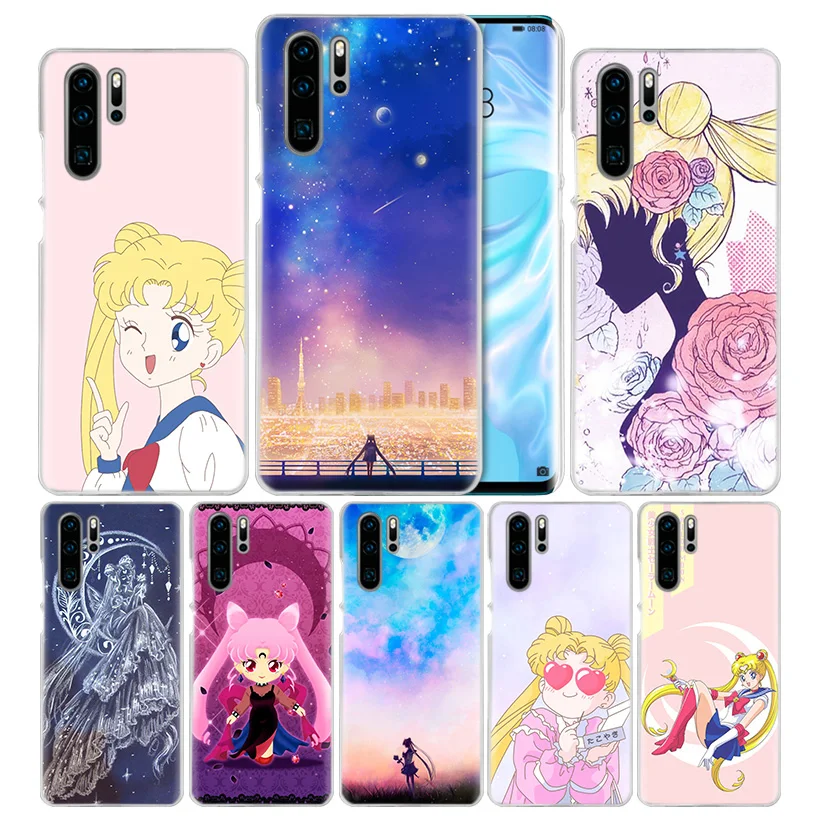 Чехол Sailor Moon Kawai для huawei P20 P30 P Smart Nova 4 3i P10 P9 P8 mate 10 20 lite Pro Mini, жесткий чехол для телефона из ПК, Новинка