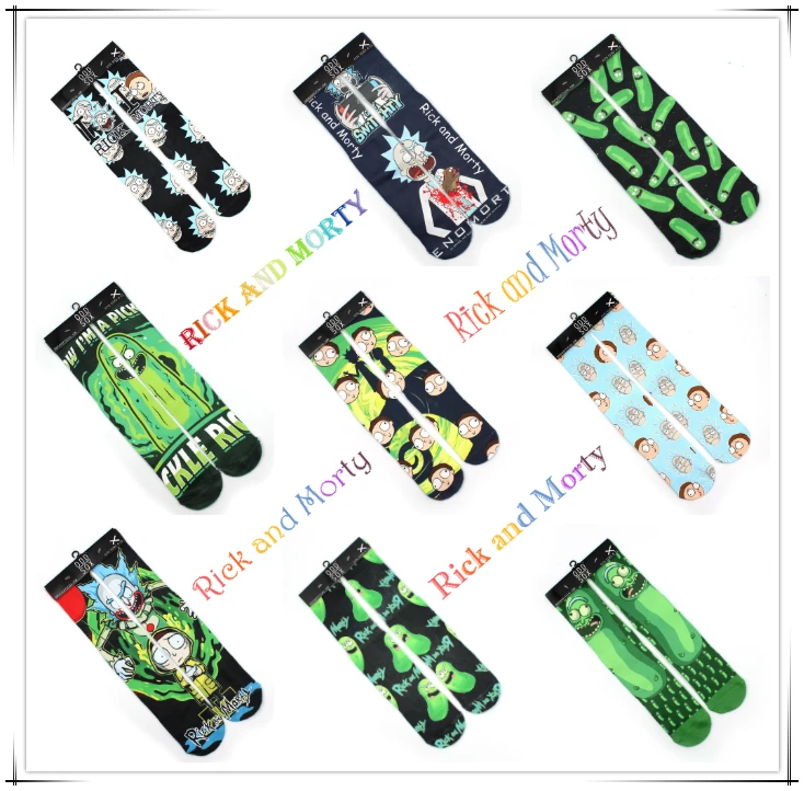 

Giancomics Hot Anime 4x16" Rick and Morti Pickle Short Cotton Socks Warm Colorful Weird Stockings Tights Hose Cute Costume Gift