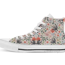 Вокруг сада Высокие парусиновые туфли на плоской подошве; повседневная обувь на заказ; Прямая