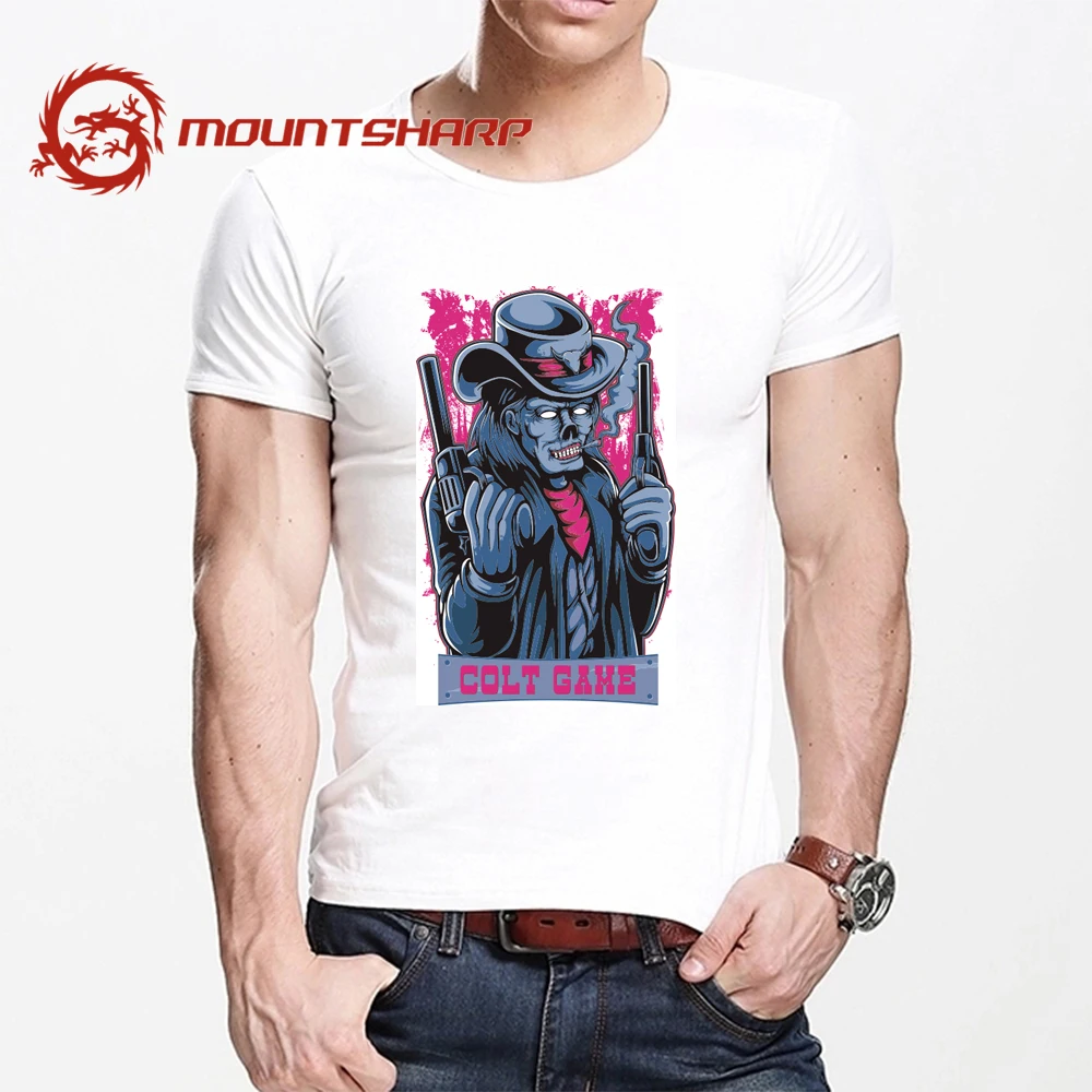 

MOUNTSHARP Summer T Shirt Men Harajuku colt gome Funny Print Tee Tops Short Sleeve male T Shirt Casual male Clothes