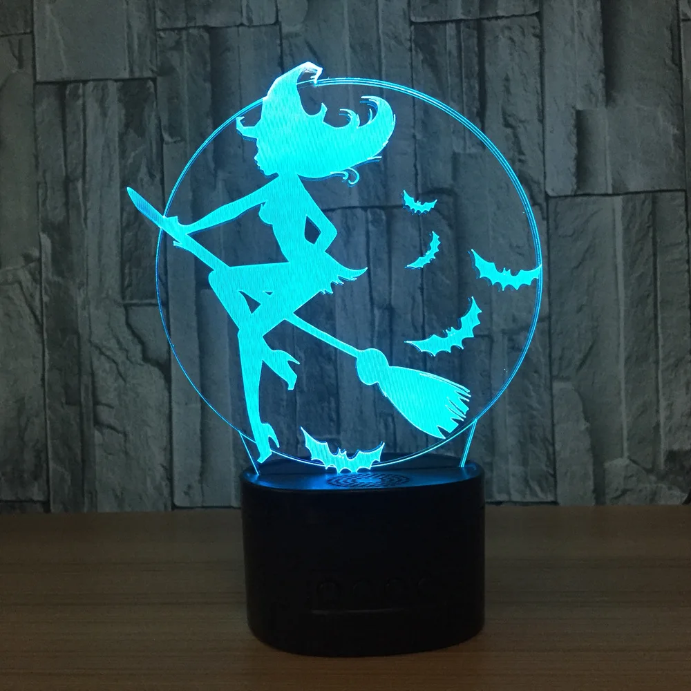 

Witch 7 Color Lamp 3D Visual Led Night Lights for Kids Touch USB Table Lampara Lampe Baby Sleeping Nightlight