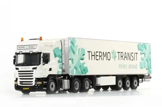 WSI 1:50 Scania R6 Topline 6x2 РЕФРИЖЕРАТОРНЫЙ трактор прицеп термо транзитный грузовик литые