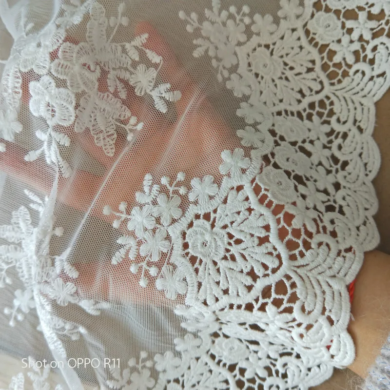 Mesh Embroidered Water-souble Holow-out Lace Fabric Handmade DIY Sewing Clothes Lace Trim Accessories