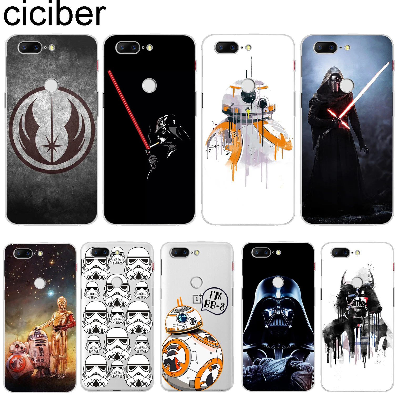 

ciciber For Oneplus 6 6T 5 5T Soft Silicone Phone Cases Cover Clear TPU For 1+ 6T 6 5T 5 Star Wars Coque Capa Fundas