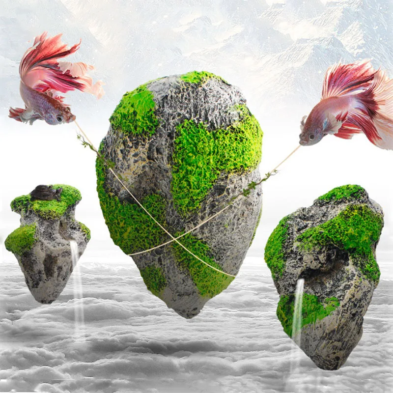 

Great Aquarium Decoration Fish Tank Floating Rock Suspended Stone Artificial Floating Pumice Decor flying Rock Ornament