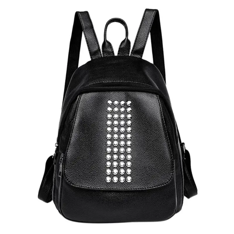 

Brand Designer Mini Rivet Backpack PU Leather Backpack Street Punk Female Small Bags Famale College Schoolbag sac de marque