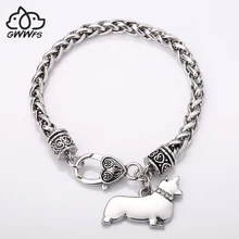 Welsh corgi браслеты с подвесками для женщин Подвеска в виде собаки браслеты дружбы подарок Trendsmax для мальчиков мужской браслет-цепочка, ювелирных изделий