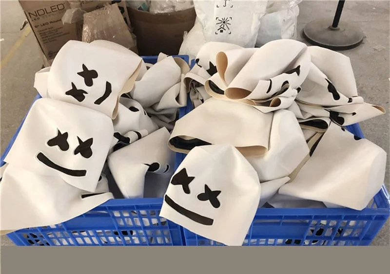 Marshmallow Cos DJ шлем в форме маршмеллоу смешной Косплей Полный голова латексная маска для хеллоуина Cos головные уборы взрослый аксессуар белая