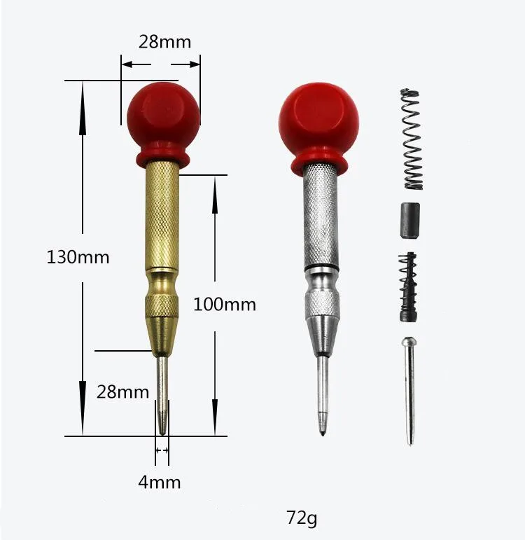 Автоматический центральный перфоратор, пружинный маркировочный штифт, пусковое отверстие, инструмент для дерева, металла, стекла, пресс, инструменты для маркера вмятин