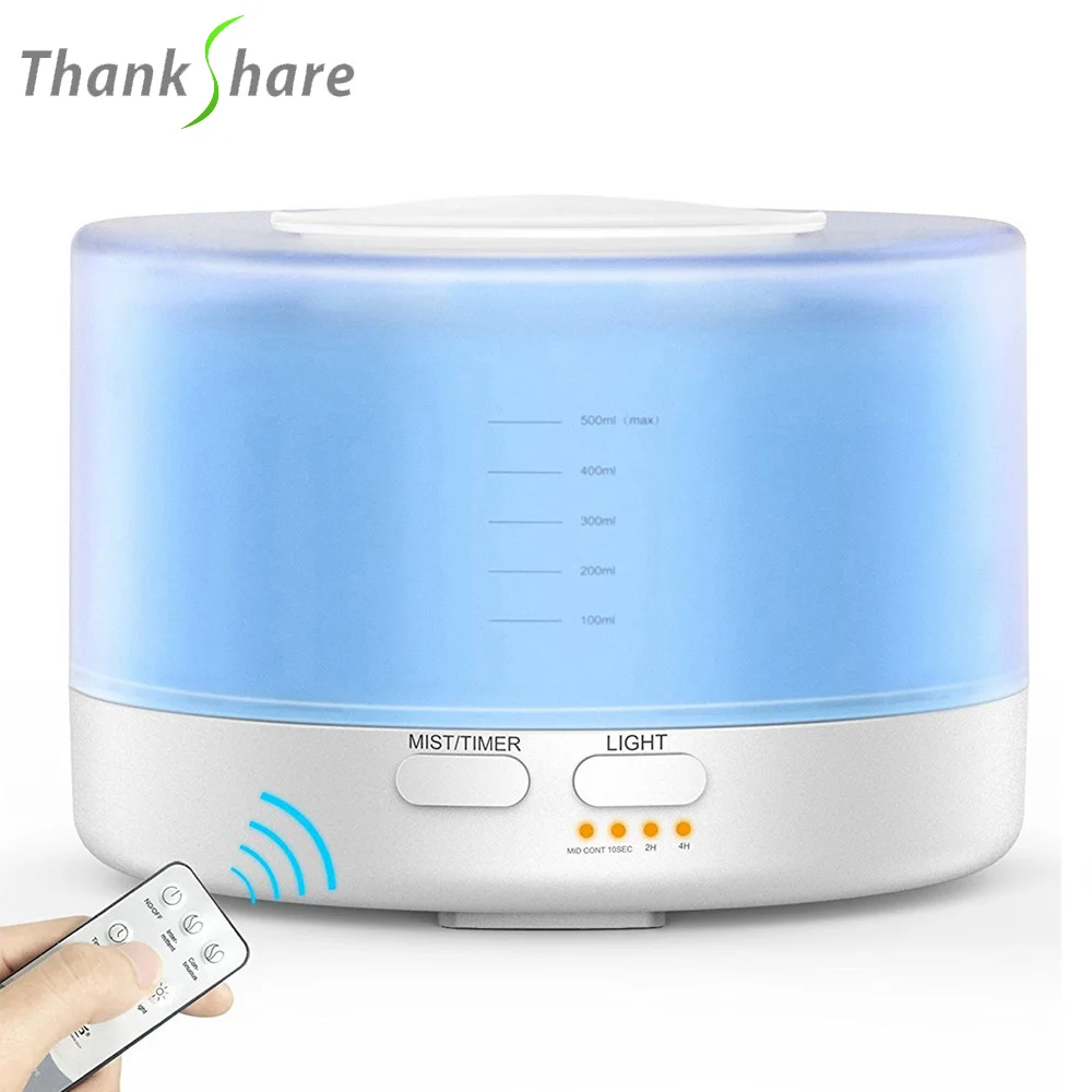 500ml Remote Control Essential Oil Aroma Diffuser Ultrasonic Air Aroma Humidifier With LED Lights Electric Aromatherapy
