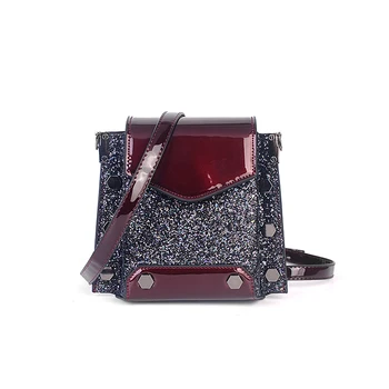 

2019 New Women Sequin Handbag Fashion Designer Female Small Flap Shoulder Bags Rivet Bag