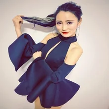 Сексуальный женский певец выдалбливают танцевальный наряд для ночного клуба или бара Dj Ds джаз представление танец одежда комплект с открытой спиной певица наряд