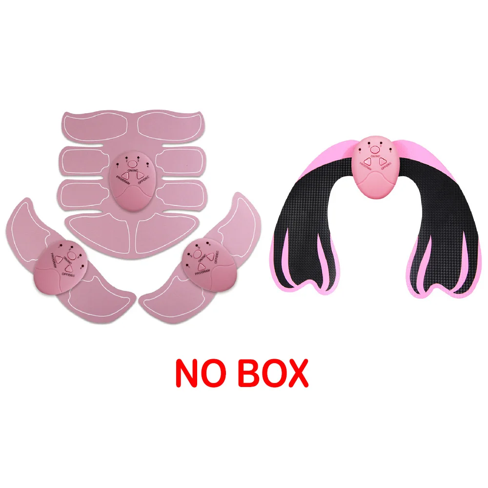 Фитнес Миостимулятор для мышц Abs стимулятор похудения Пояс набор Электрический тренажер для бедер стимулятор для похудения - Цвет: pink 3 no box