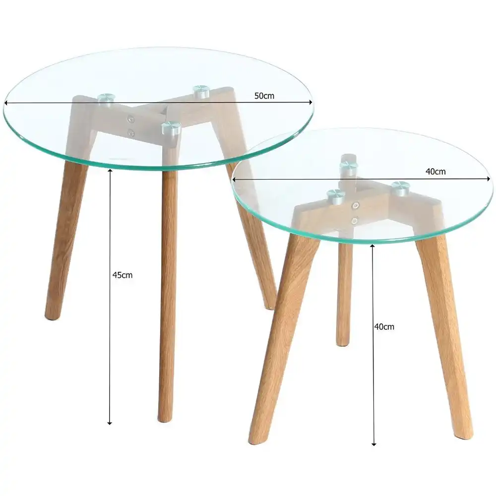 Kinmade Round Coffee Table Solid Wood Oak Legs Tempered Glass Top End Table Tea Table Living Room Furniture Coffee Tables Aliexpress