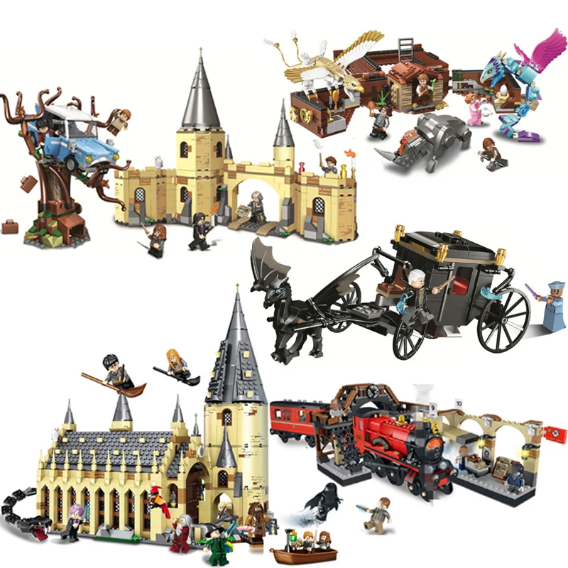 

LegoINGlys Harri Potter Hogwarts Castle Magic Hall Quidditch Match 75956 75953 75954 Building Bricks Blocks Sets DIY Kids Toys