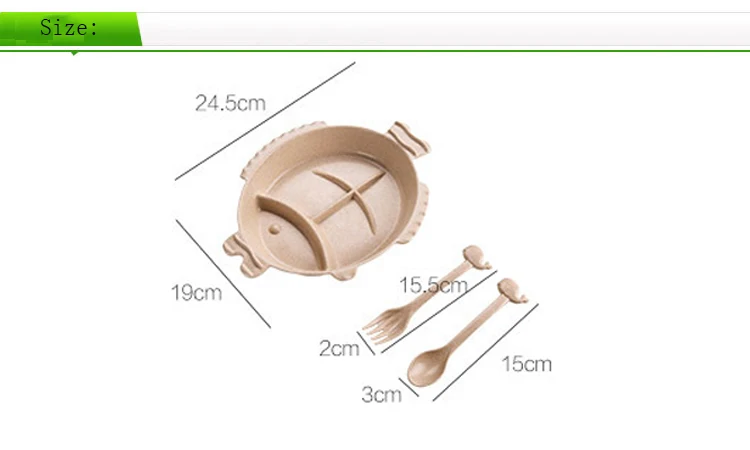 Детские тарелки с мультяшными рыбками для девочек и мальчиков, детская обеденная симпатичная тарелка с вилкой и ложкой, Детские тарелки с перегородками для кормления, Подарочный ПП лоток для пшеницы