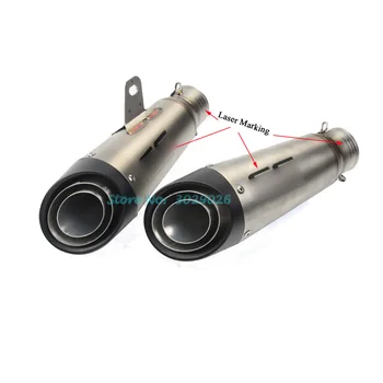 

NEW Design Inlet 36- 51mm 60mm Universal Exhaust Muffler For Z900 ZX6R Z800 Ninja CBR Most Motorcycle Laser Marking Escape